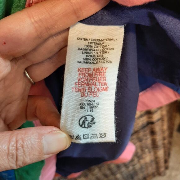 Mini Boden Sequin Tank Dress Girls 9-10 Blue Rainbow Striped Colorblock Preppy - Picture 7 of 8